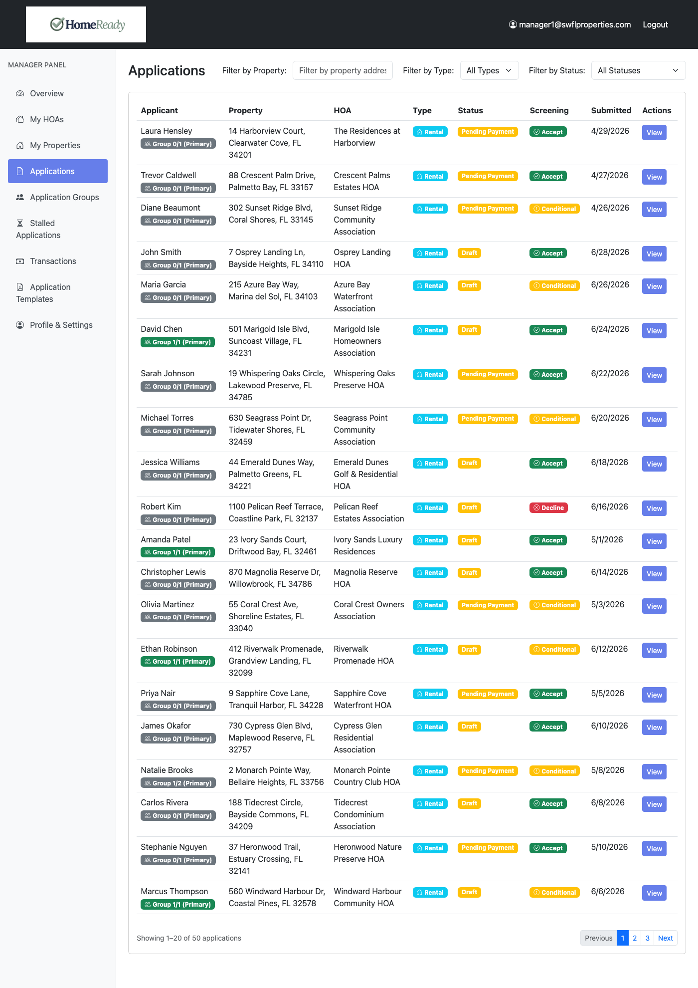 Home Ready Dashboard Screenshot